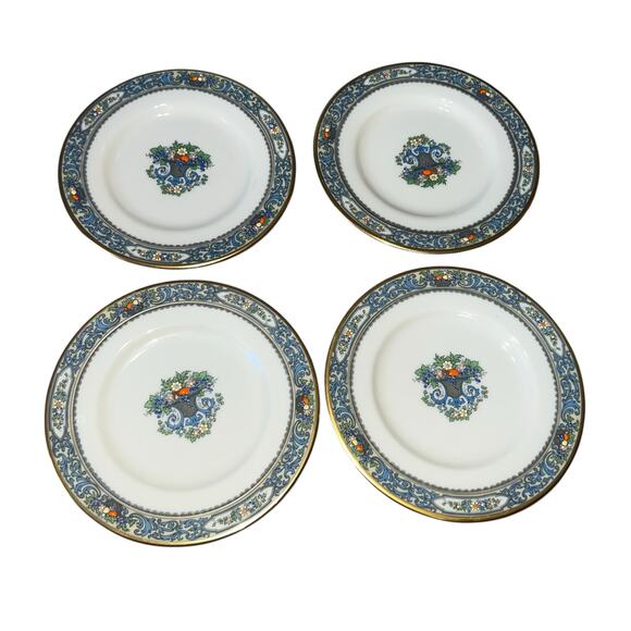 Lenox Autumn Collection bread plate set Blue and Gold fine Dinnerware - Picture 2 of 5
